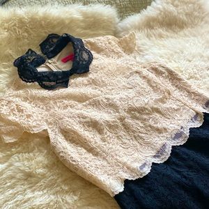 betsey johnson lace dress in black and white